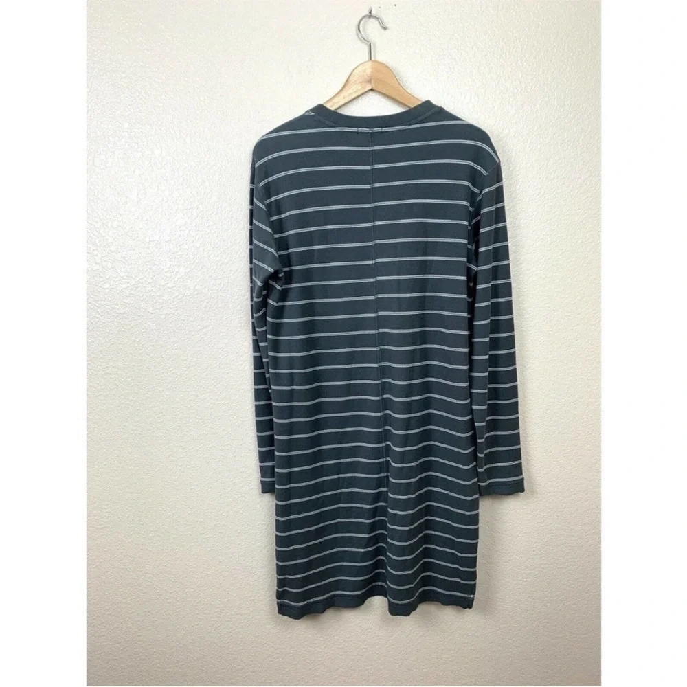 ATM Anthony Michael Melillo 100% Pima Cotton Striped Long Sleeve Shirt Dress L - Picture 4 of 11